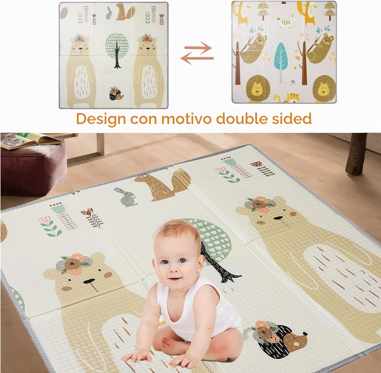 Tappetino da Gioco Play mat Playmats baby Pieghevole per Bambini