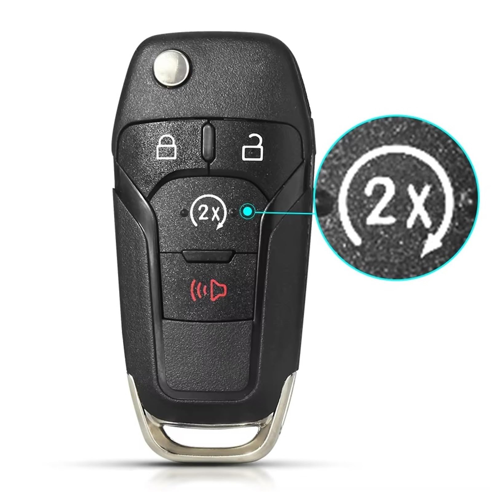 Compatible Con Ford Para F-250 F-350 2009 2010 2011 2012 2013 2014 2015 2016 2017 2018 2 3 4 Botones Funda Inteligente Mando A Distancia Coche(Model 2)