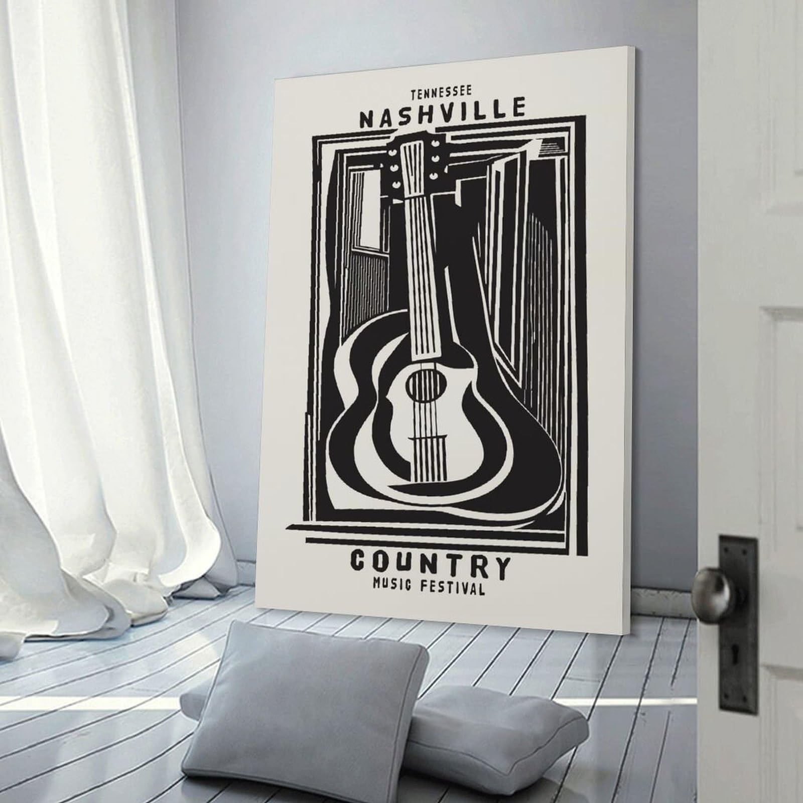 Junmoney Nashville Country Wall Art Print, 12x18inch(30x45cm), for Lounge Decor, Bedroom Walls Or Flats, Decorative Artwork for Empty Walls