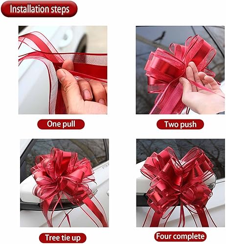 Miniatura 5 de 10 lazos rojos, lazos para envolver regalos o decoraciones de flores, Navidad, varias decoraciones de regalo de fiesta