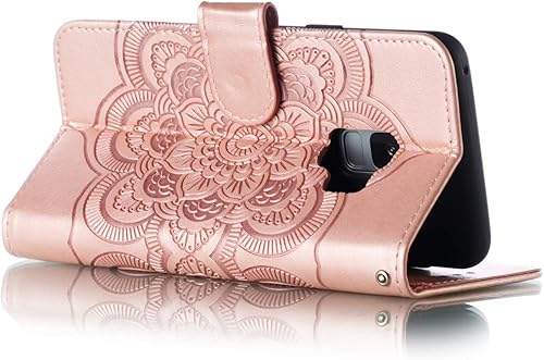 Miniatura 10 de LEECOCO - Funda para Galaxy S9 con diseño de mandala en relieve de piel sintética de lujo, cartera con tapa para cuaderno, soporte magnético, ranura