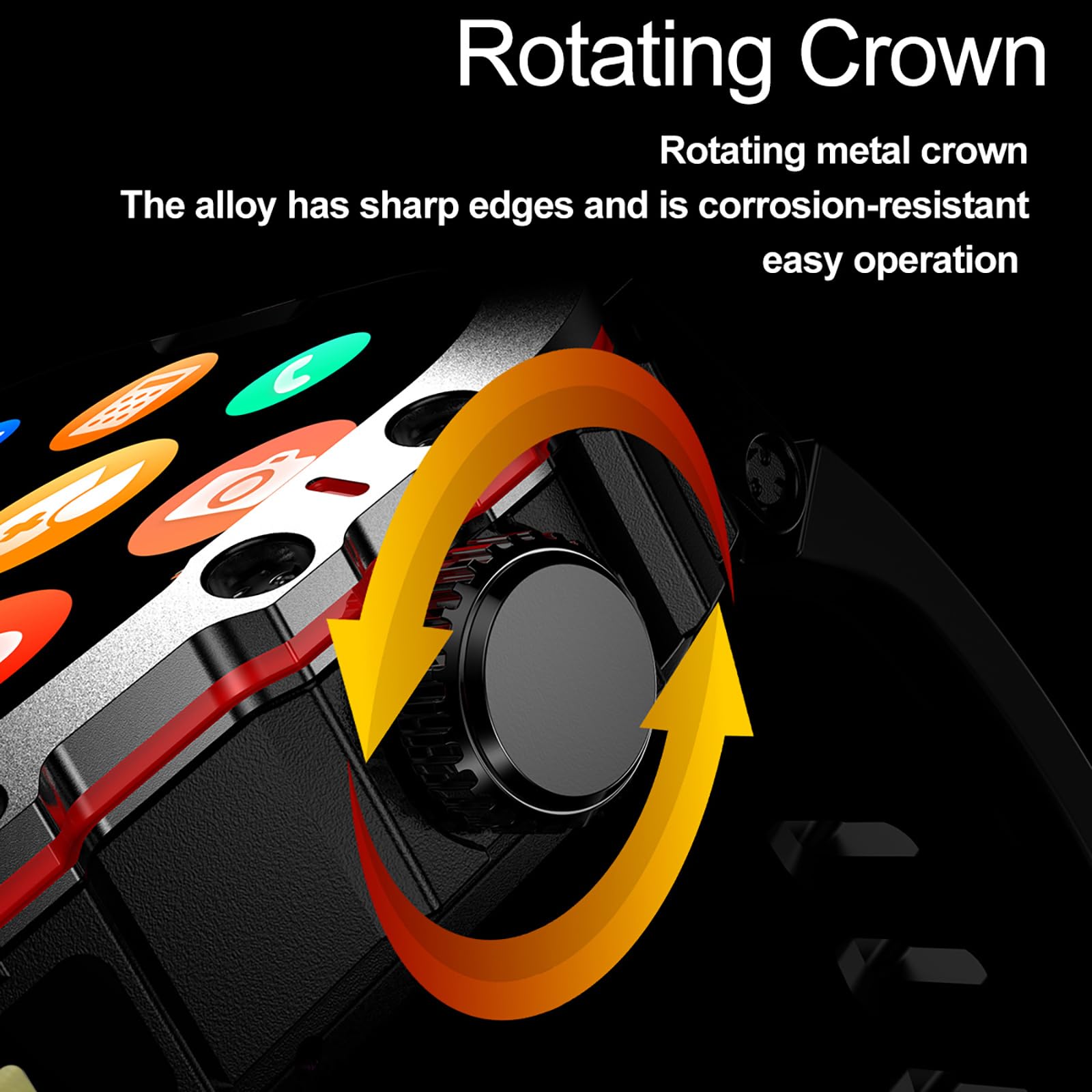 Yihou Compass Smart Watch con torcia LED impermeabile, orologio da nuoto da 5,1 cm, orologio militare fitness tracker robusto (rispondere/effettuare chiamate)