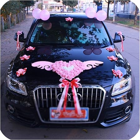 Amazon 右店結婚式の車の装飾フロントフラワーセットハート形の王冠の花の結婚式の車チーム人工花の装飾 ピンク 右店 ビューティー 通販 Amazon 右店結婚式の車の装飾フロントフラワーセットハート形の王冠の花の結婚式の車チーム人工花の装飾 ピンク 右店 ビューティー 通販