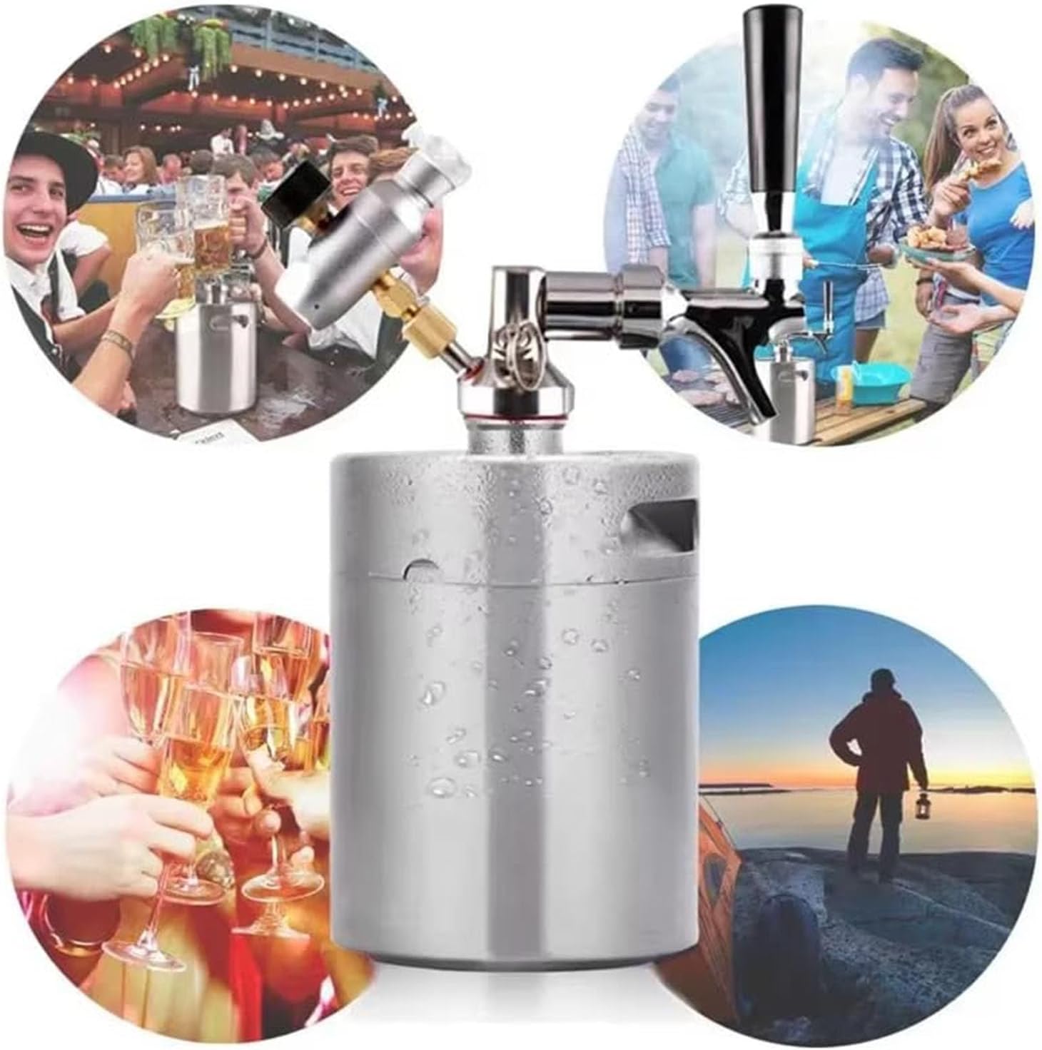 Compact Stainless Steel Beer Kegs Dispenser Miniature Draft Systems Portable Tap for Freshness Brew Storage Dispenser