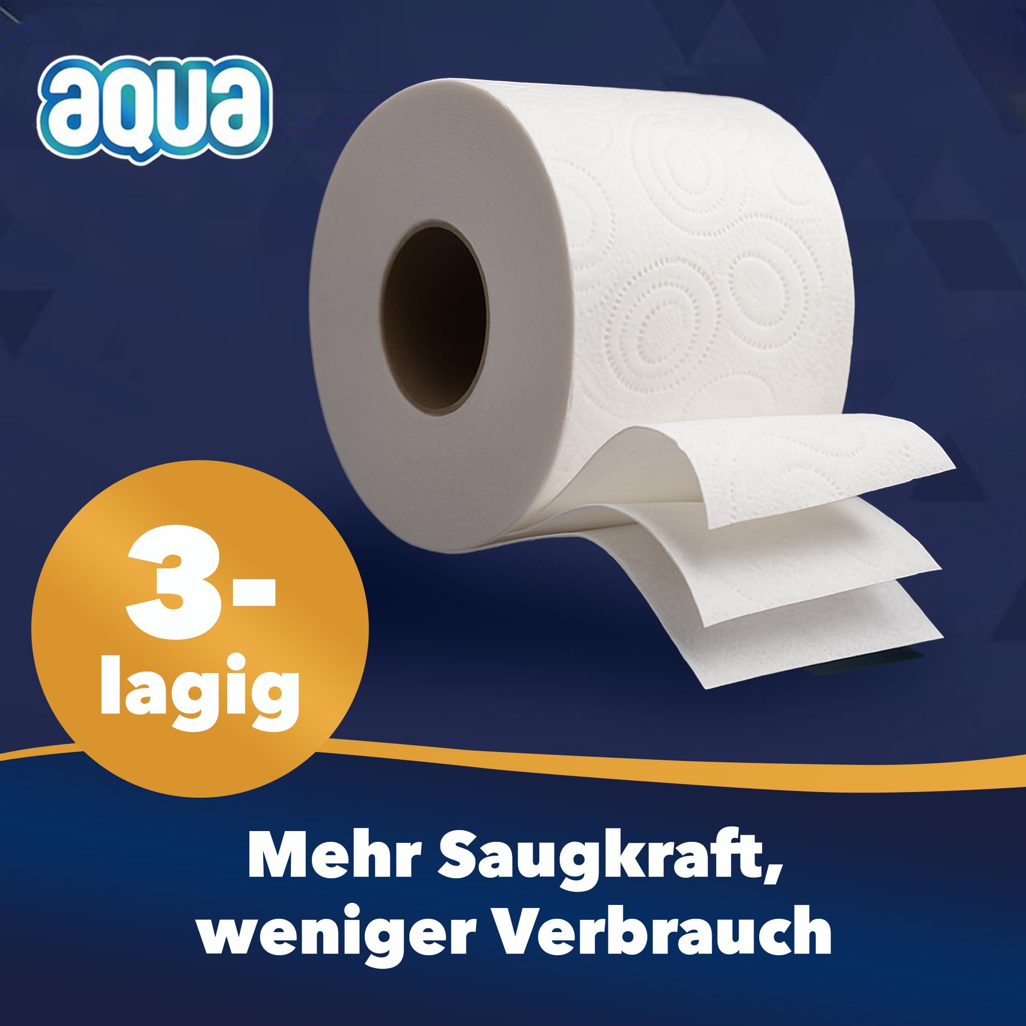 AQUA Triple Soft Toilettenpapier- 64 Rollen WC-Papier - 3-lagig