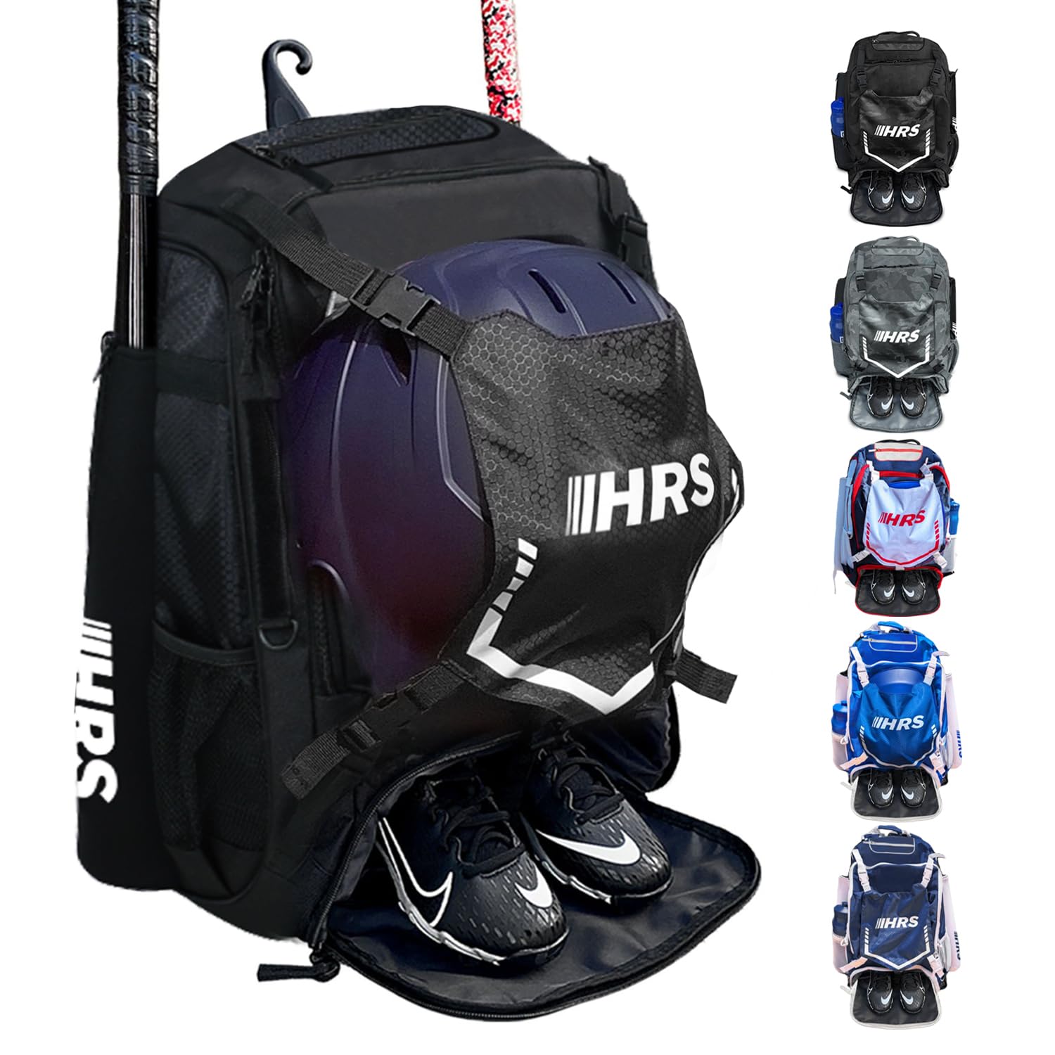 Hit Backpack Softball Gear Bag With Helmet Space Hit Run Steal Baseball/Softball - 4 ...
