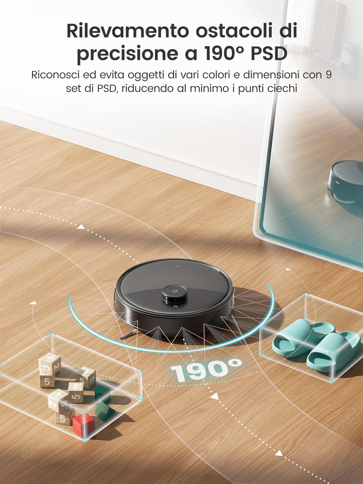 Lefant M3 Max Robot Aspirapolvere Lavapavimenti con Mappatura, Aspirazione 20000Pa, Laser dToF, Sensori PSD, Autosvuotamento 3,2L, Lavaggio Mop 45°C, Asciugatura, WiFi 2.4G/5G, Alexa/App, Grigio