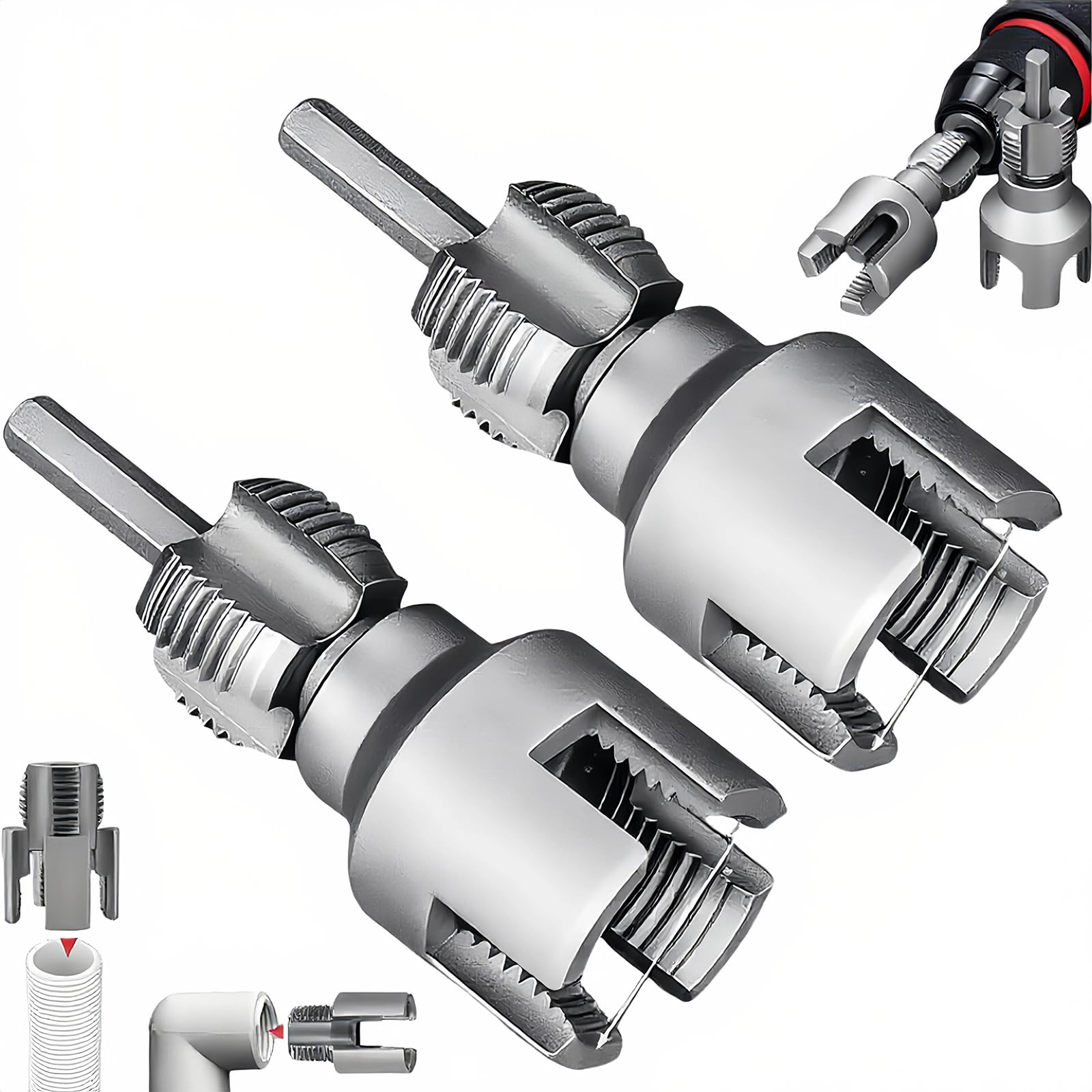 Kfwfuaee PVC Pipe Threader Tool Internal External Threading Die for Electric Drill Plumbing Repair Internal External Threader Tool
