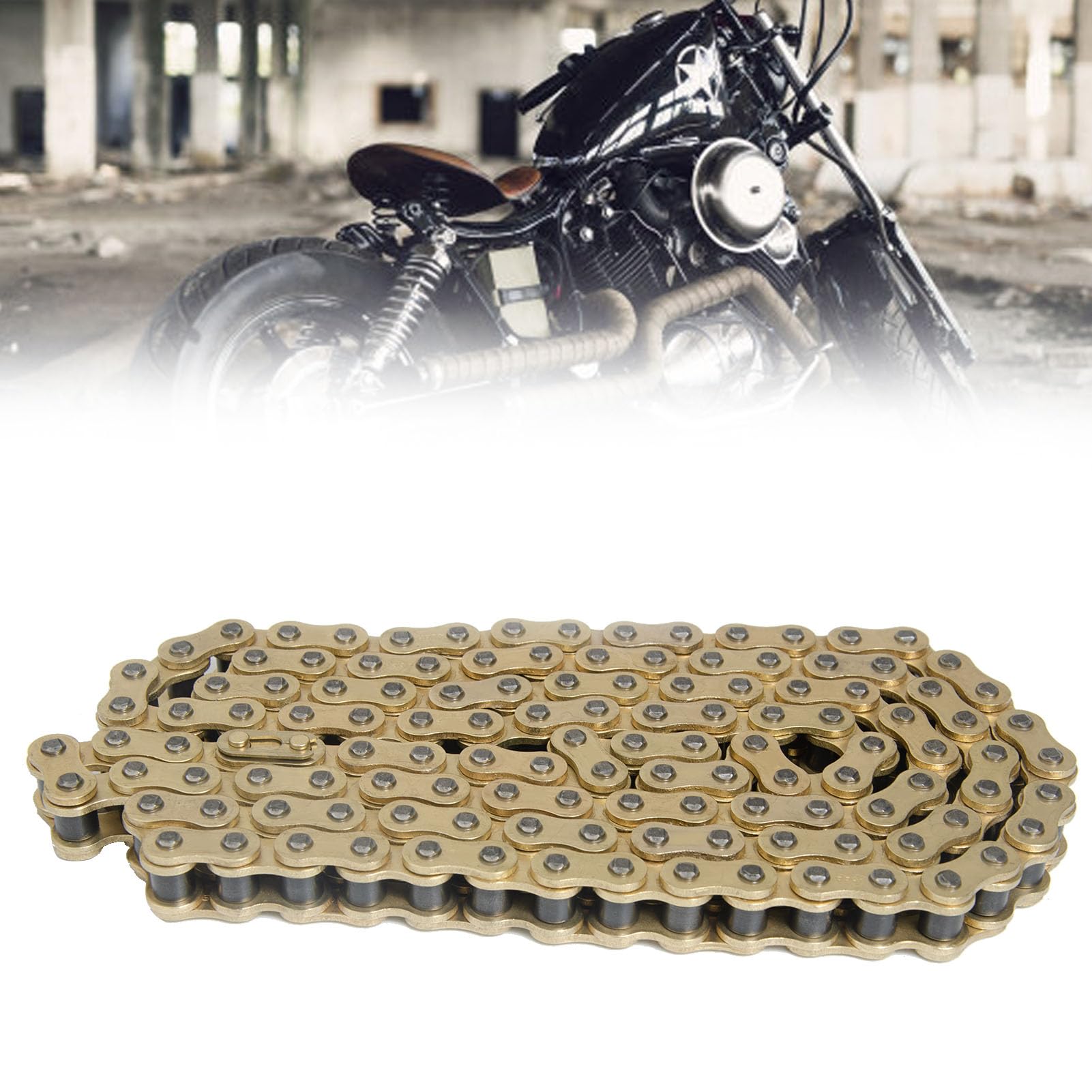 Catena di trasmissione dorata con O-Ring 525-120 di ricambio per moto ATV passo 525 120 maglie