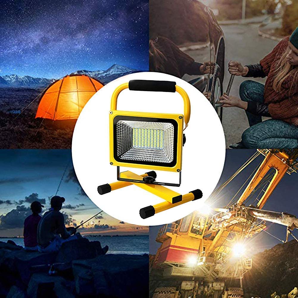 Lampada da lavoro a LED ricaricabile da 600 W, lampada da lavoro senza fili da 8.000 lumen, lampada da lavoro manuale con telecomando, ricarica USB, impermeabile IP65, batteria integrata da 26.800 mA