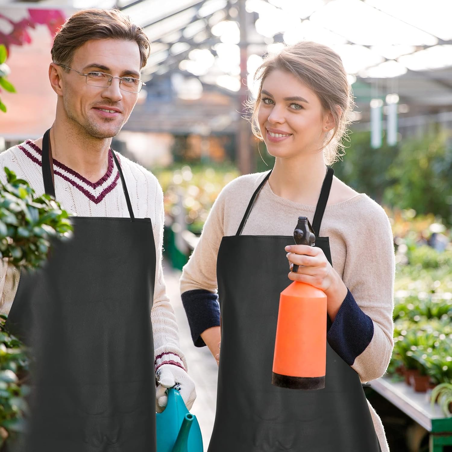 Hercicy 8 Pcs Heavy Duty Waterproof Work Apron for Dishwashing 40 Inch PU Leather Dishwasher Apron for Restaurant Men Cleaning Lightweight Industrial Butcher Chef, Black - Image 7