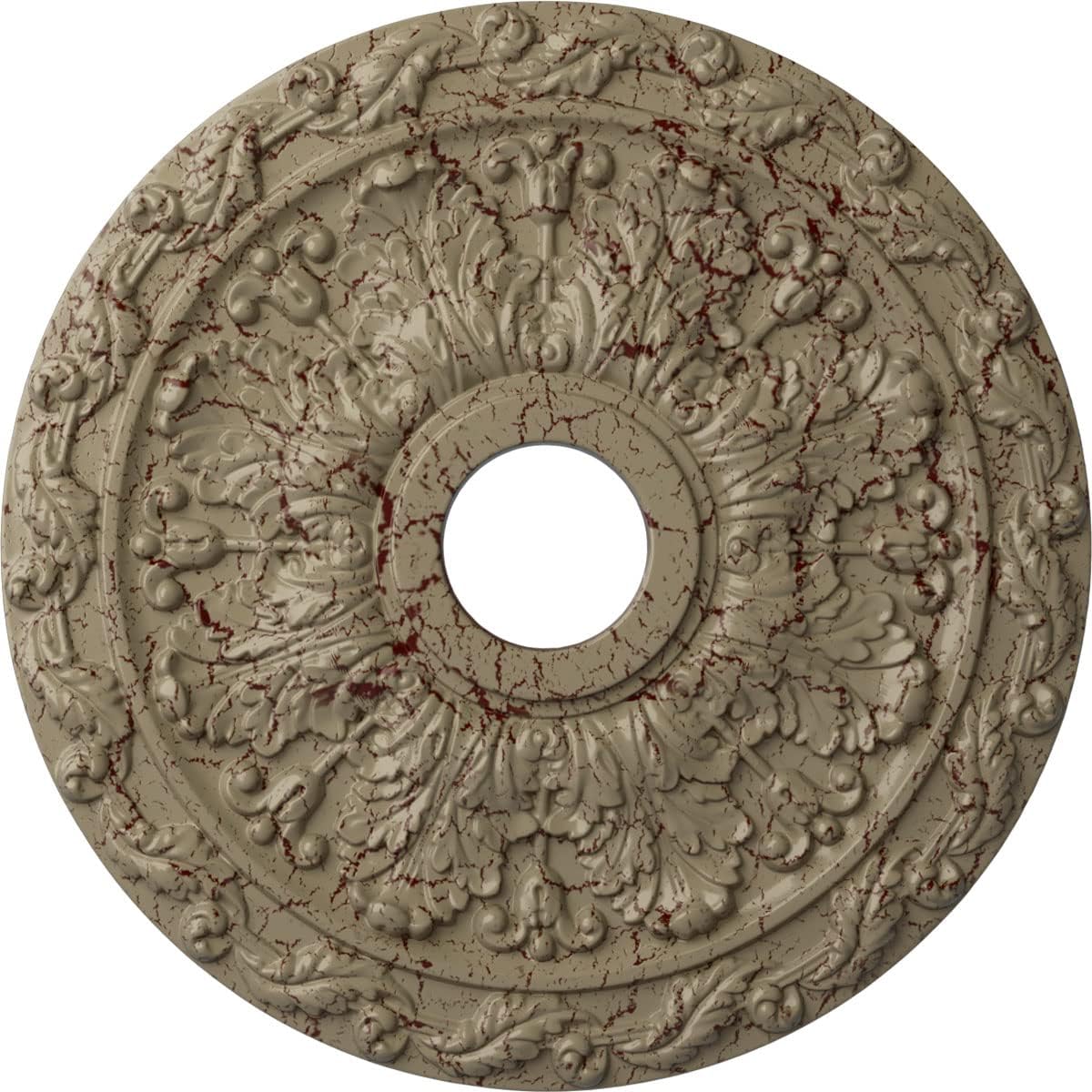 Ekena Millwork CM19SPGDC Spring Leaf Ceiling Medallion, Gobi Desert Crackle