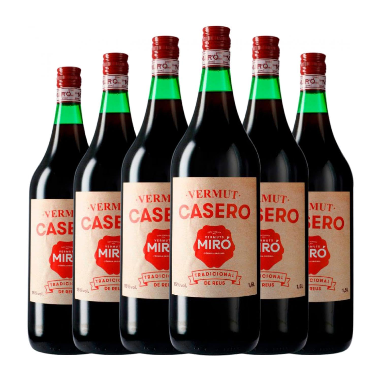 Vermut Jordi Miró Casero Botella Especial 1,5 L (Caja de 6 Botella Especial de 1,5 L)