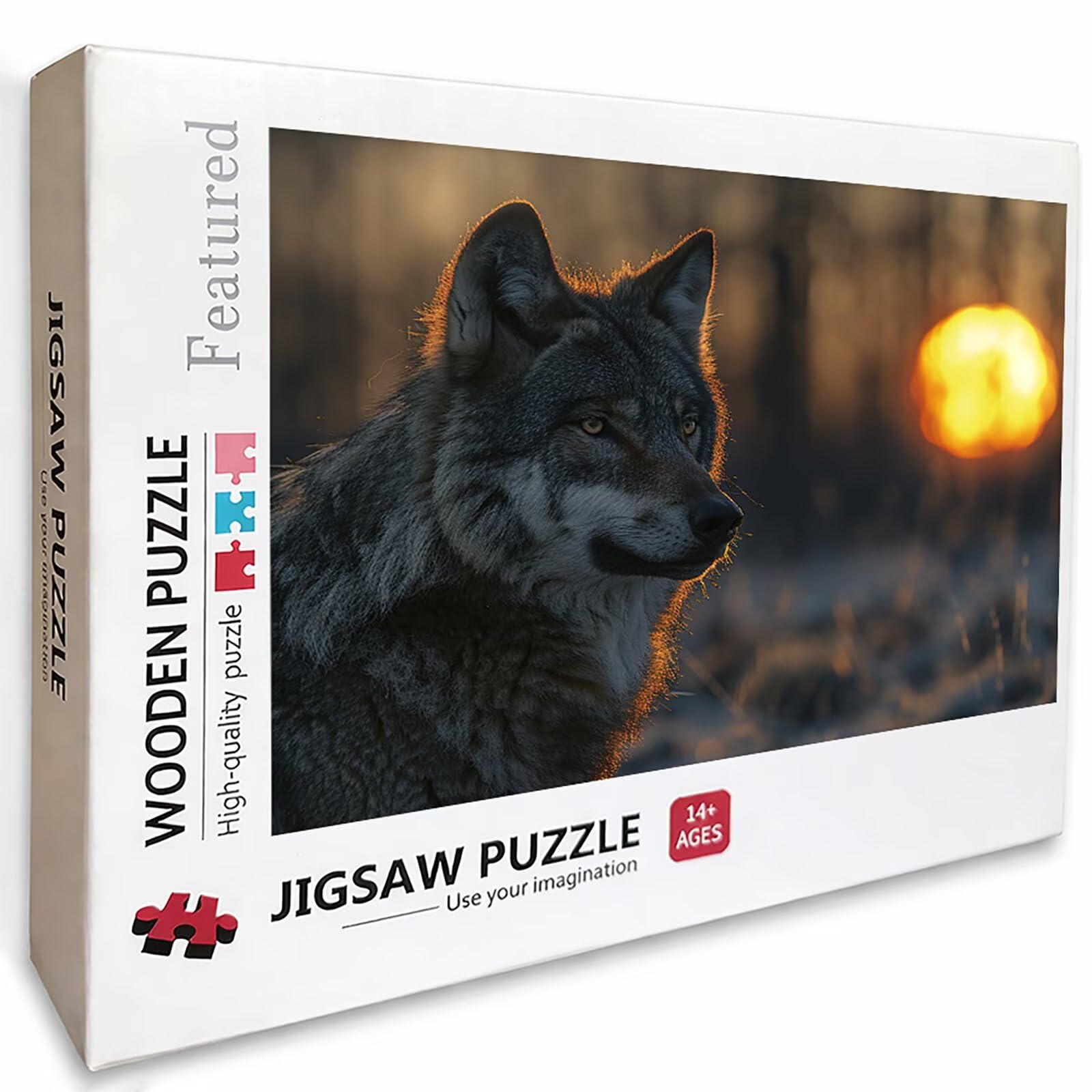 Puzzle Arte con Scatola Tramonto, Wolf Puzzle Legno 5000 Pezzi Adulti 156x105cm, Attività di Intrattenimento ad Alta Difficoltà, DIY Classici Gioco, Jigsaw Per Tutta La Famiglia, Estate Regalo, 4-3779