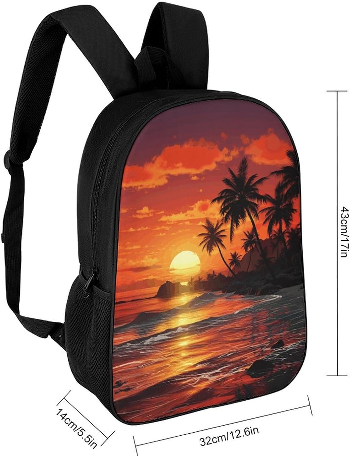 Tropical Sunset 17 Inch Lightweight Laptop Backpack image 2