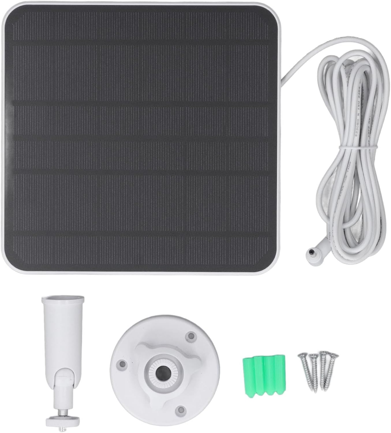 Solar Panel for Ring Camera, 12W Fast Charging IP65 Adjustable Wall Mounted Solar Panel, for Ring Camera Battery (White)