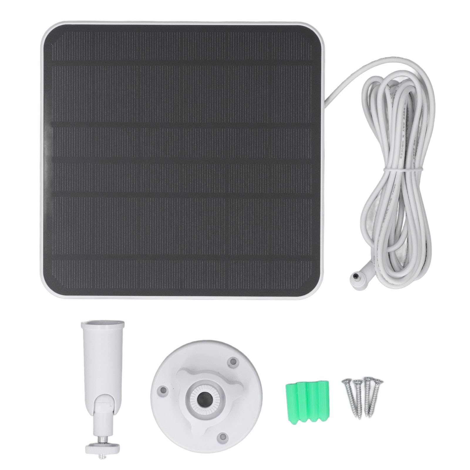 Solar Panel for Ring Camera, 12W Fast Charging IP65 Adjustable Wall Mounted Solar Panel, for Ring Camera Battery (White)