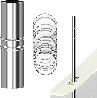 TGpaoTitanium Wood Stove Chimney - 79"/98"/118" Foldable Titanium Foil Chimney Pipe for Camping Tent Stoves (0.1mm Titanium, 9.4" Packed Length)