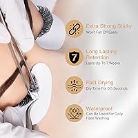 Vista 3 de EMEDA Pegamento de extensión de pestañas sensibles, 0.5s de secado rápido, retención de pegamento de pestañas individuales, 7 semanas, impermeable