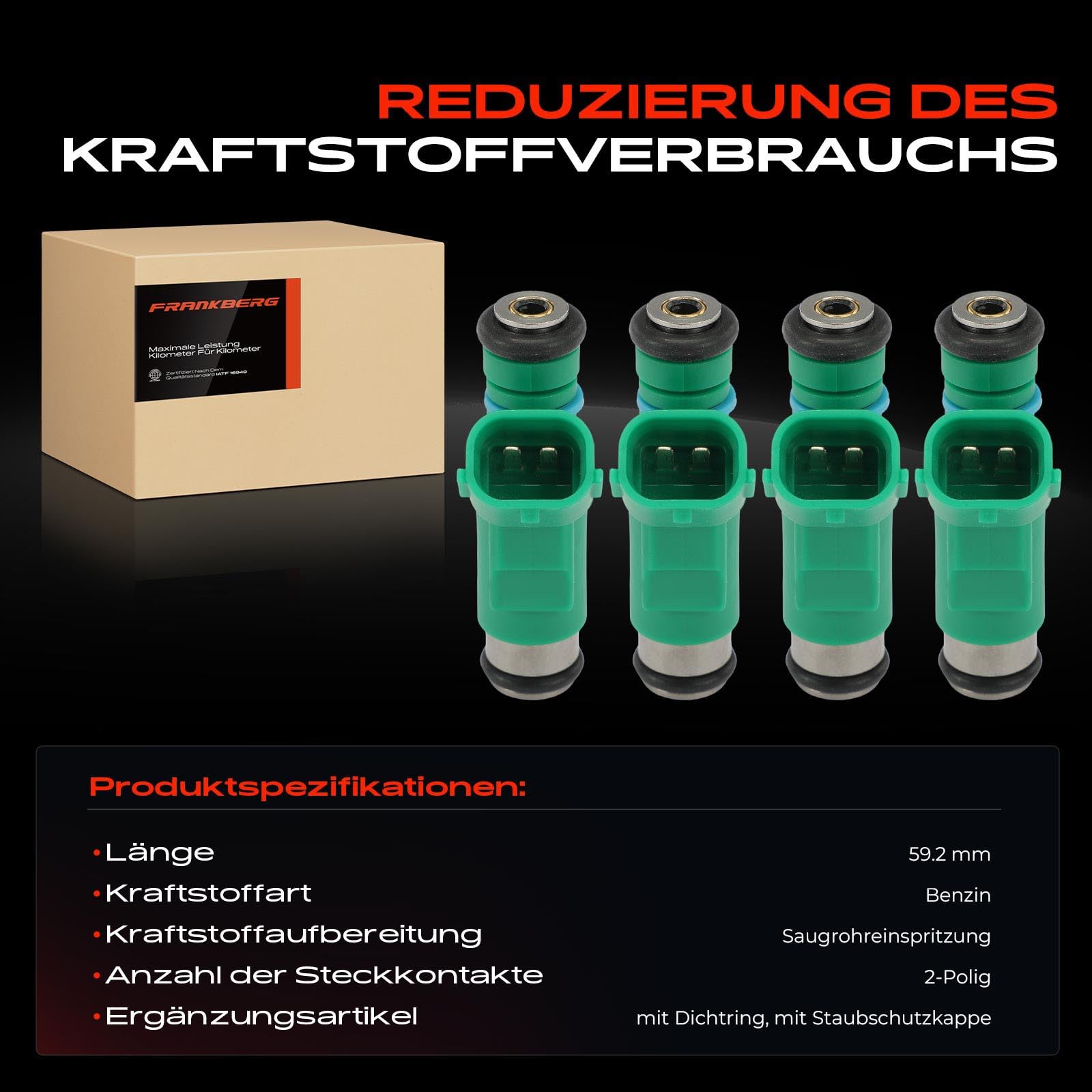 Frankberg 4x Einspritzventil Einspritzdüse Injektor 1984G0