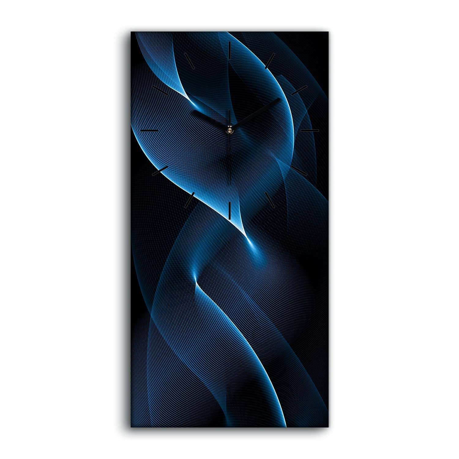 Horloge sur Toile 30x60cm Image Art Mural Moderne Vagues Abstrait