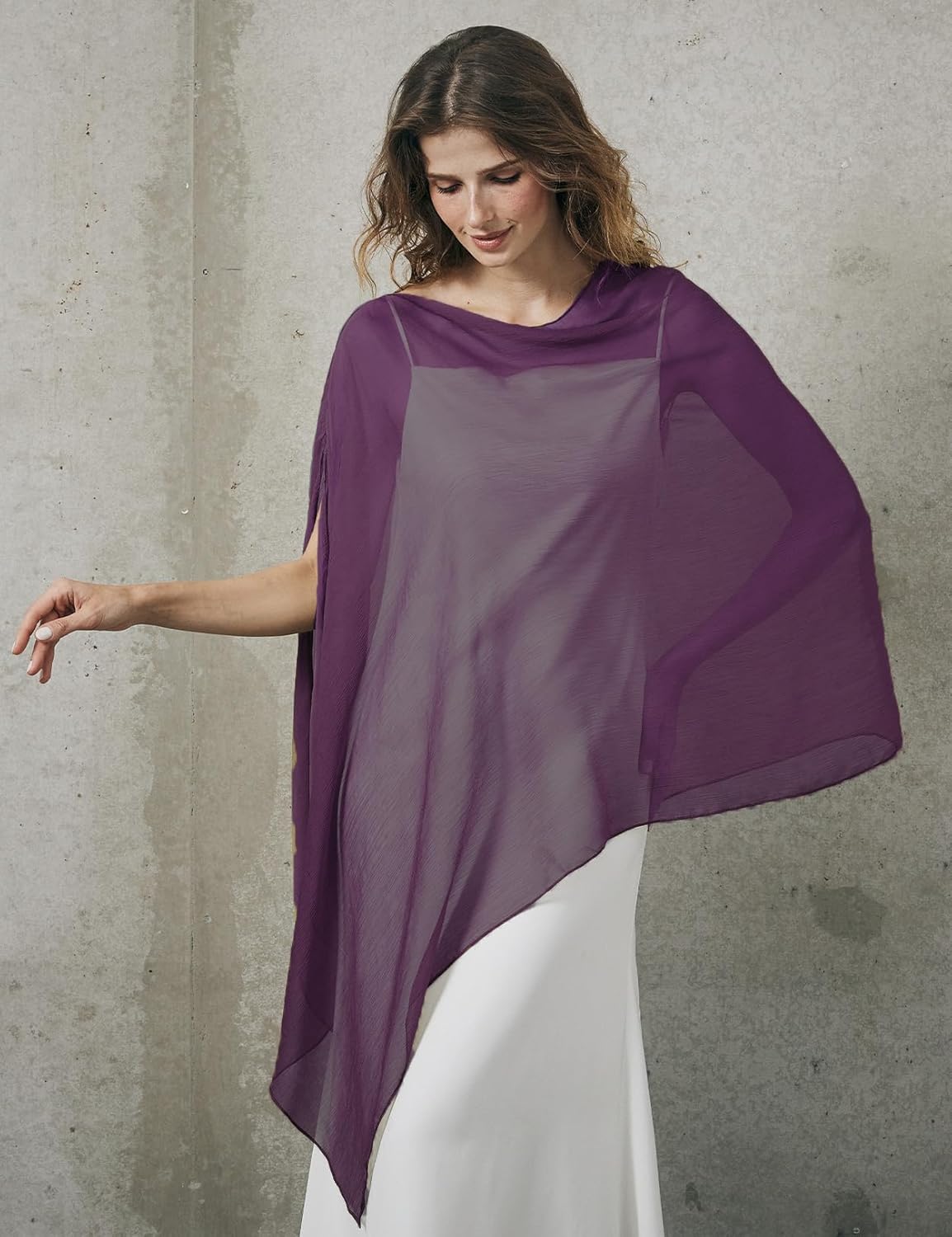 BEAUTELICATE Sheer Bridal Shawl for Wedding Dress 3 Multi-ways Shawl Bridesmaids Capelet Scarf - Image 5