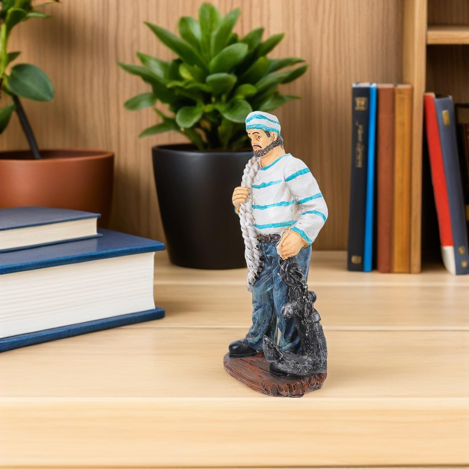 LIFKOME Figurka Dekoracyjna Marynarza Dekoracja Domu Kapitan Dekoracja Z Żywicy Śródziemnomorskiej Miniaturowe Figurki O Tematyce Plażowej Miniaturowe Domki Dla Lalek W Stylu
