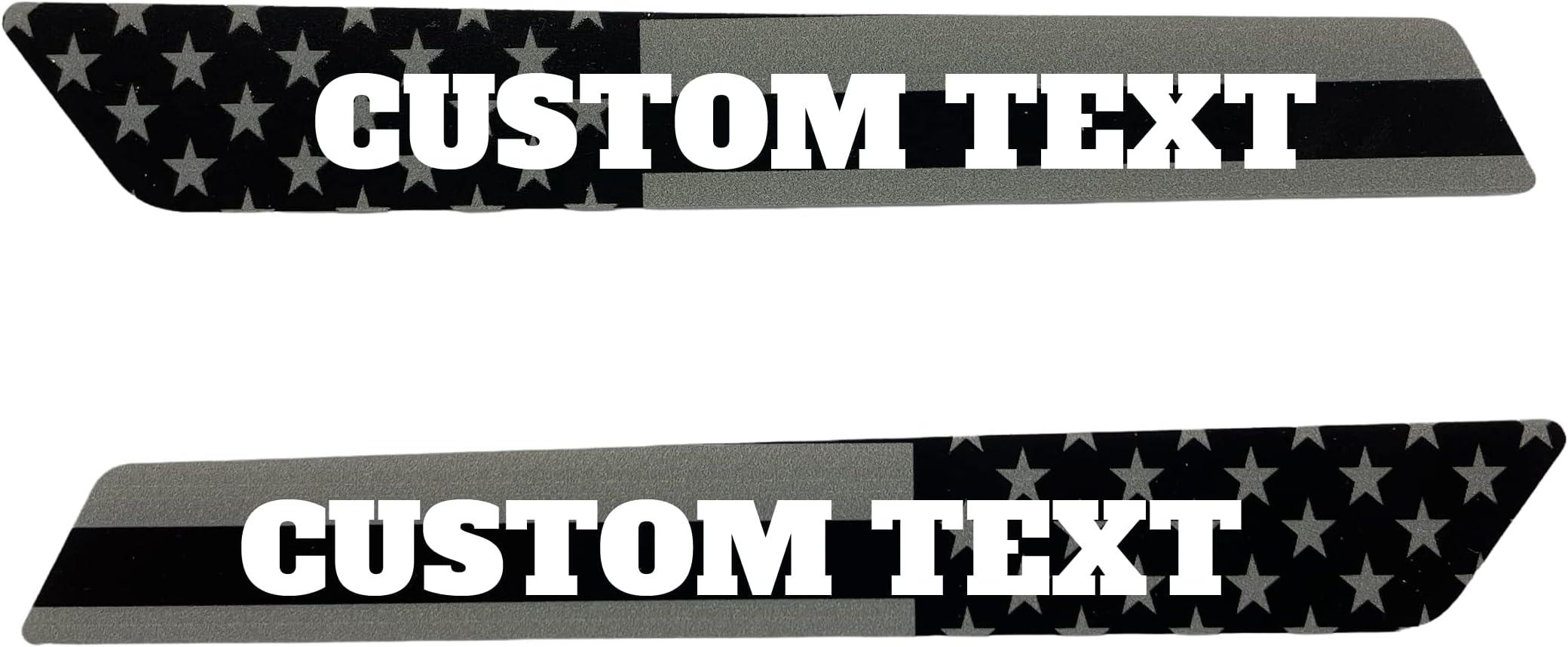 Kustom Cycle Parts Premium Aftermarket Black and Grey American Flag Saddlebag Inserts sold in pairs. Fits Harley Davidson Touring Models. Made in USA. (Custom text 2014 and newer)