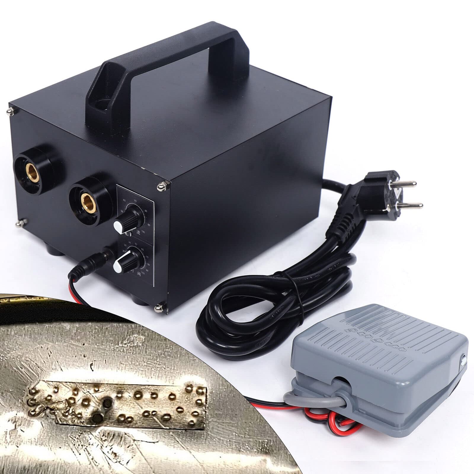 Soldadora por puntos de 220 V, máquina de soldar con batería de 1600 A, soldador profesional para soldadura precisa para montaje y mantenimiento de vehículos eléctricos, construcción de maquetas