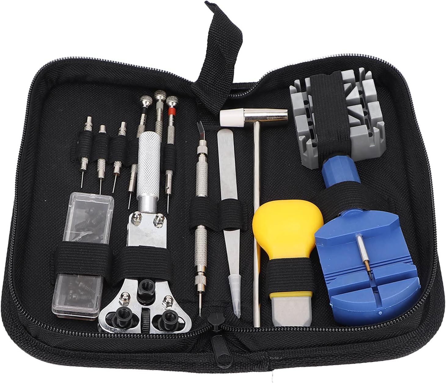 KJSHXYG 14pcs Watch Repair Kit for Watch Battery Repair and Replace, Watch Battery Replacement Tool Kit with Carry Bag Repair