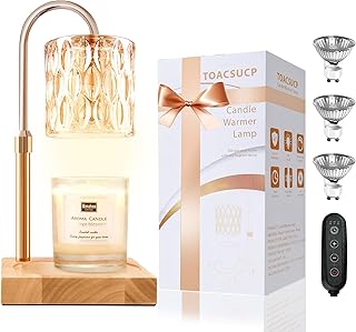 Candle Warmer Lamp with 3 Bulbs, Adjustable Height Dimmable Candle Warme...