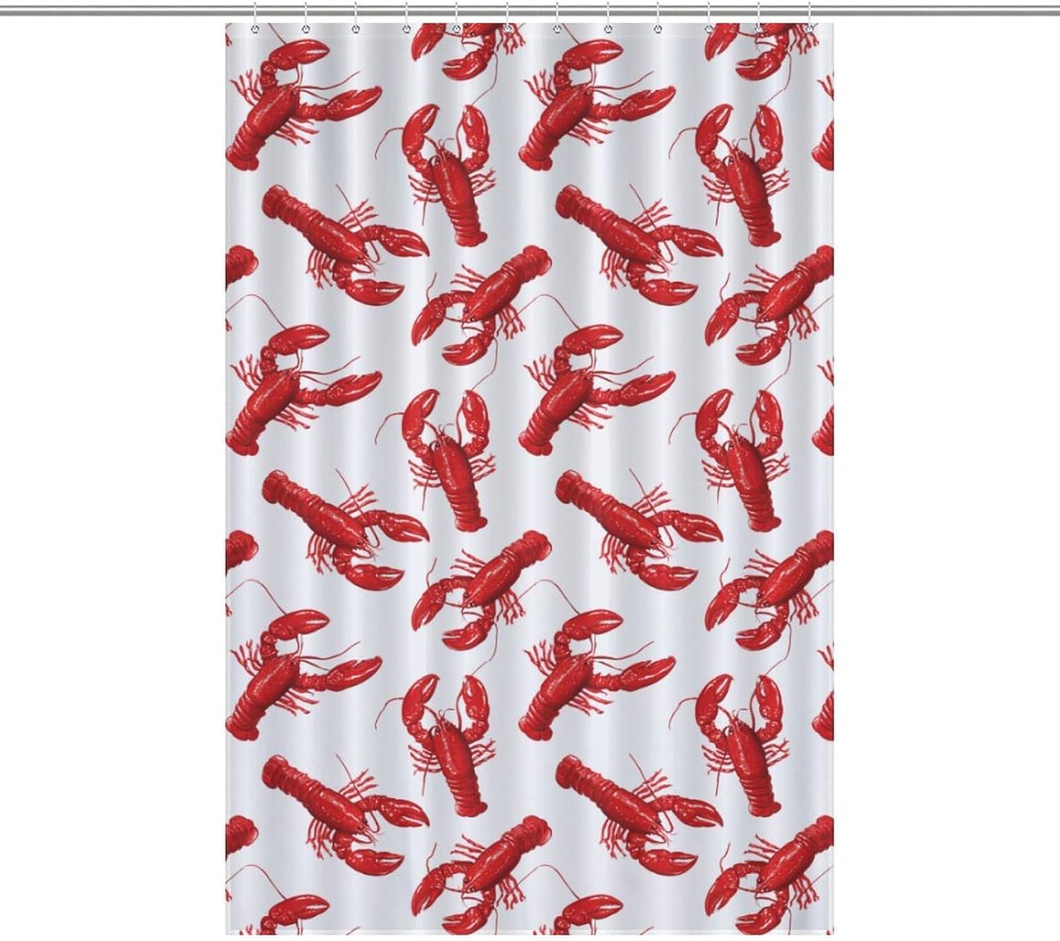 Shrimp Print Shower Curtain 46.85x70.87Inch（119x180cm） Polyester Bath Curtain Shower Curtains Printed Decorative