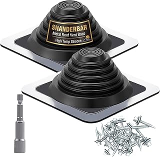 2 Pack Metal Roof Vent Boot, High Temp Silicone Roofing Boots Kit for Houses