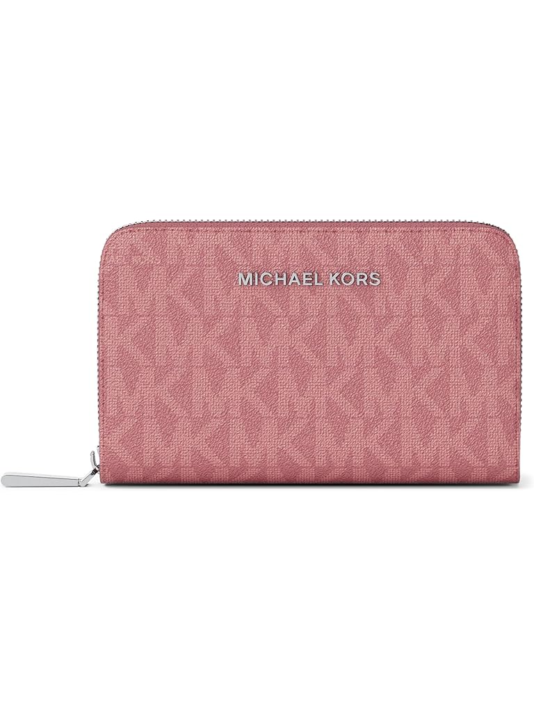 Red Michael Kors Jet Set Small Zip Around Card Case