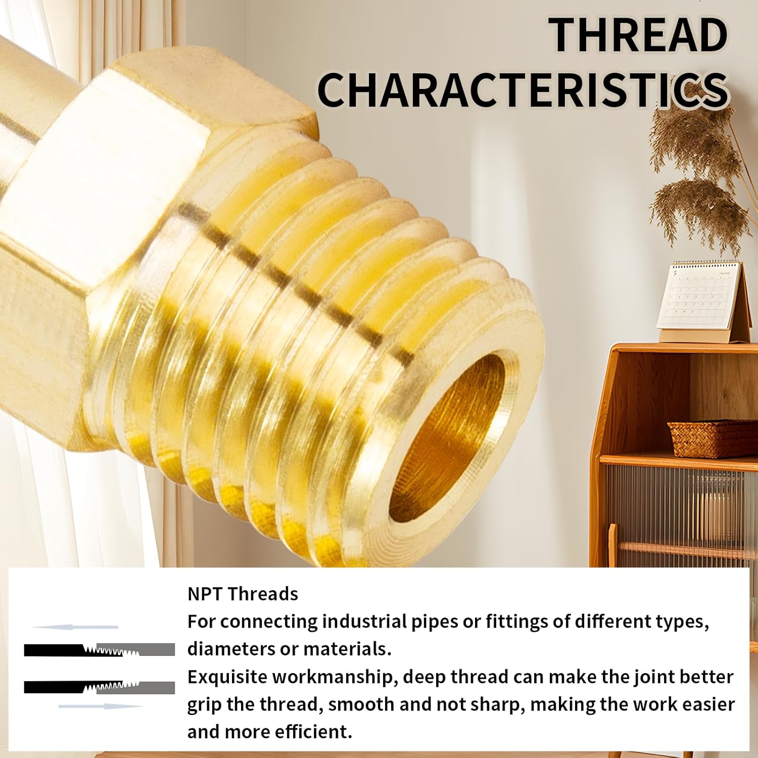 ChillWaves Brass Tank Valve, Standard Valve Core 1/4" NPT Anti-Corrosion Schrader Valve with Sealing Caps for Air Compressor Tanks(4-PACK)
