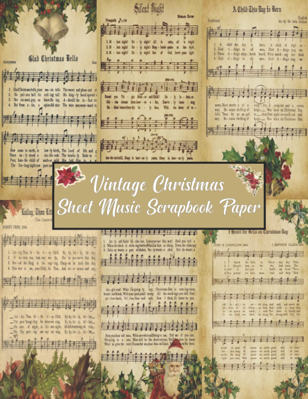 Vintage Christmas Sheet Music Scrapbook Paper 24 Patterns 24 Sheets