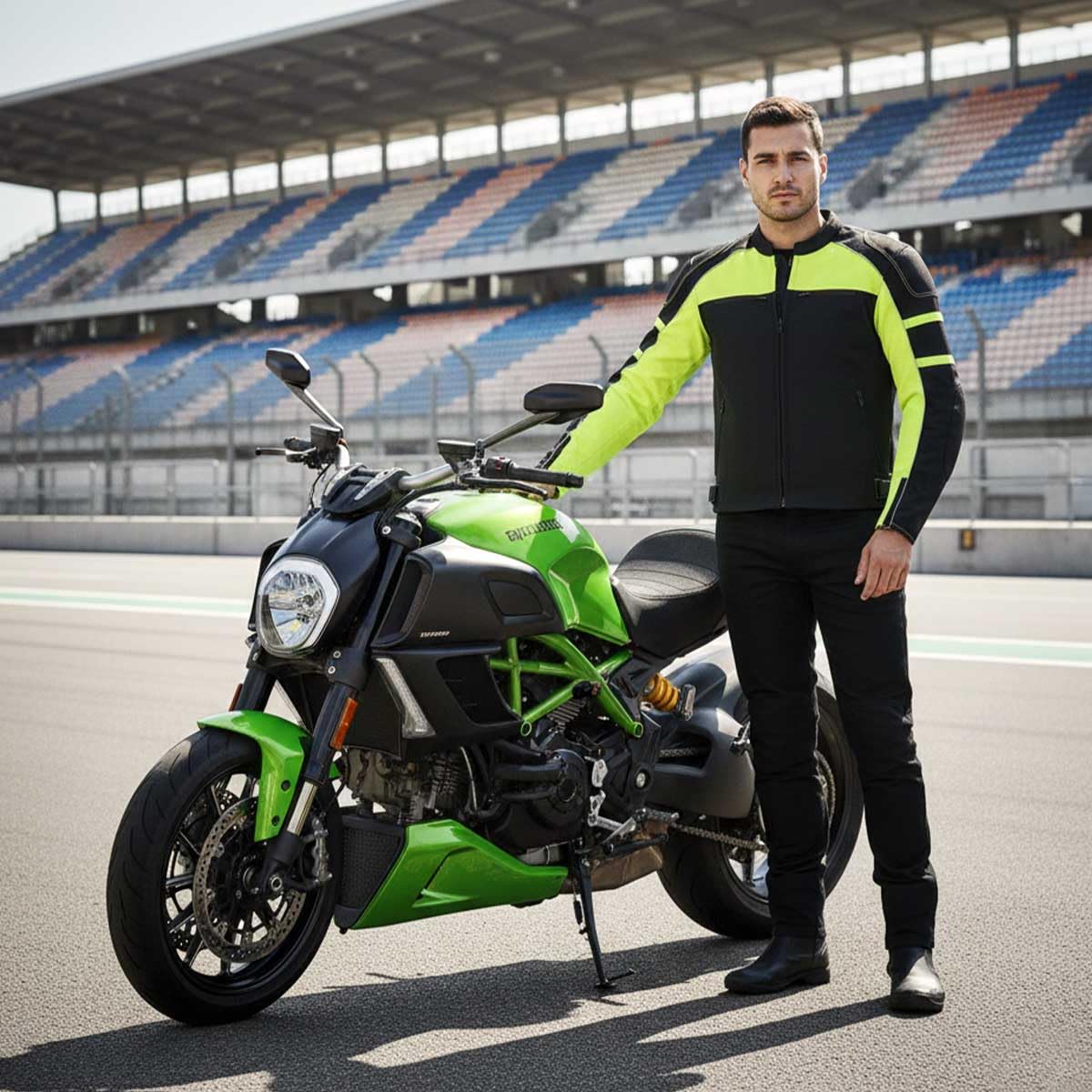 Milwaukee Leather MPM1731 Mens Black Textile Aviator Bomber Jacket with Armor Protection — view 2