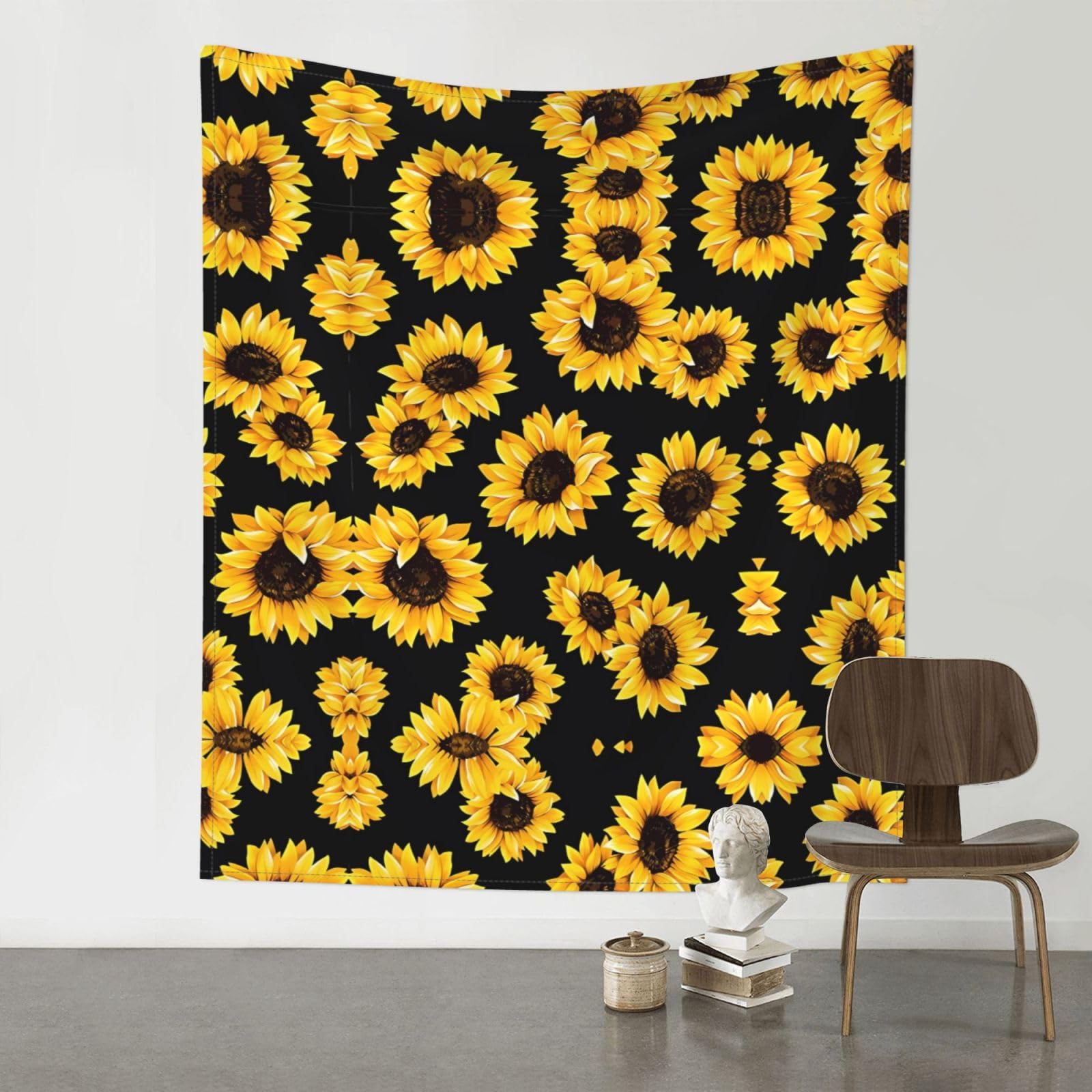 YYHWHJDE Sunflower Prints Wall Tapestry 60x51in - High-Grade Polyester Throw for Dorm Room Decor, Beach Blankets & Home Accent