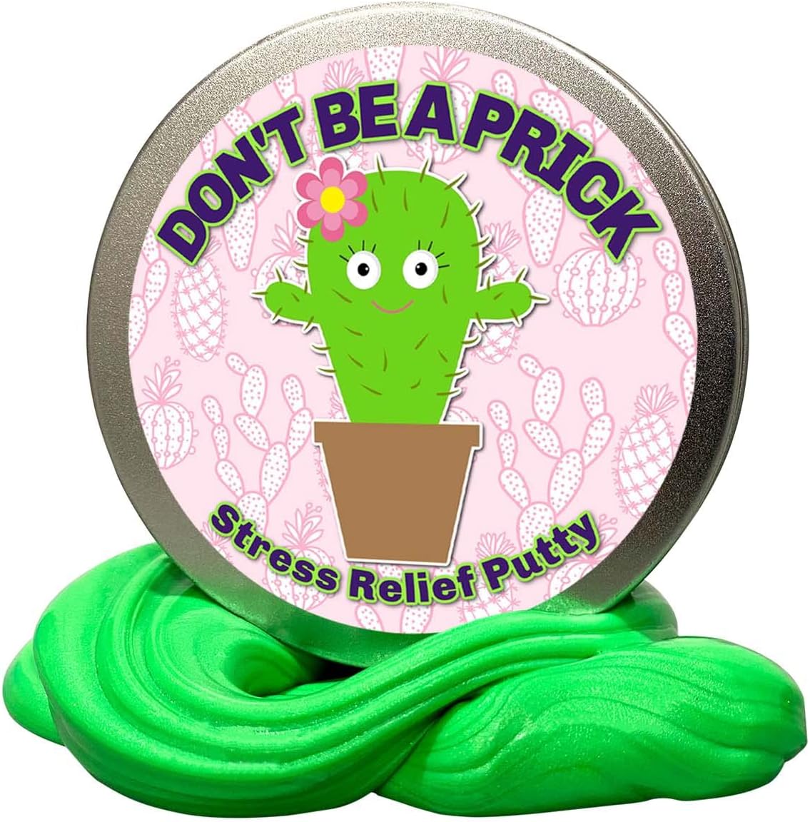 Don’t Be A Prick Stress Relief Putty - Cute Cactus Gift for Men and Women Green Therapy Dough Novelty Gifts for Stocking Stuffers Teens