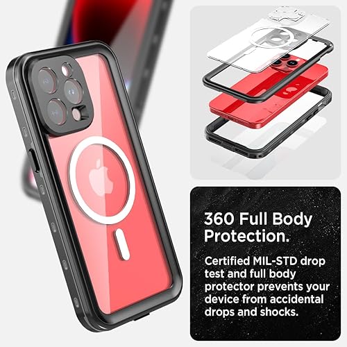 Miniatura 5 de Miimall Funda impermeable para iPhone 15 Pro Max con MagSafe, IP68 bajo el agua protector de pantalla HD integrado 360 grados a prueba de golpes a
