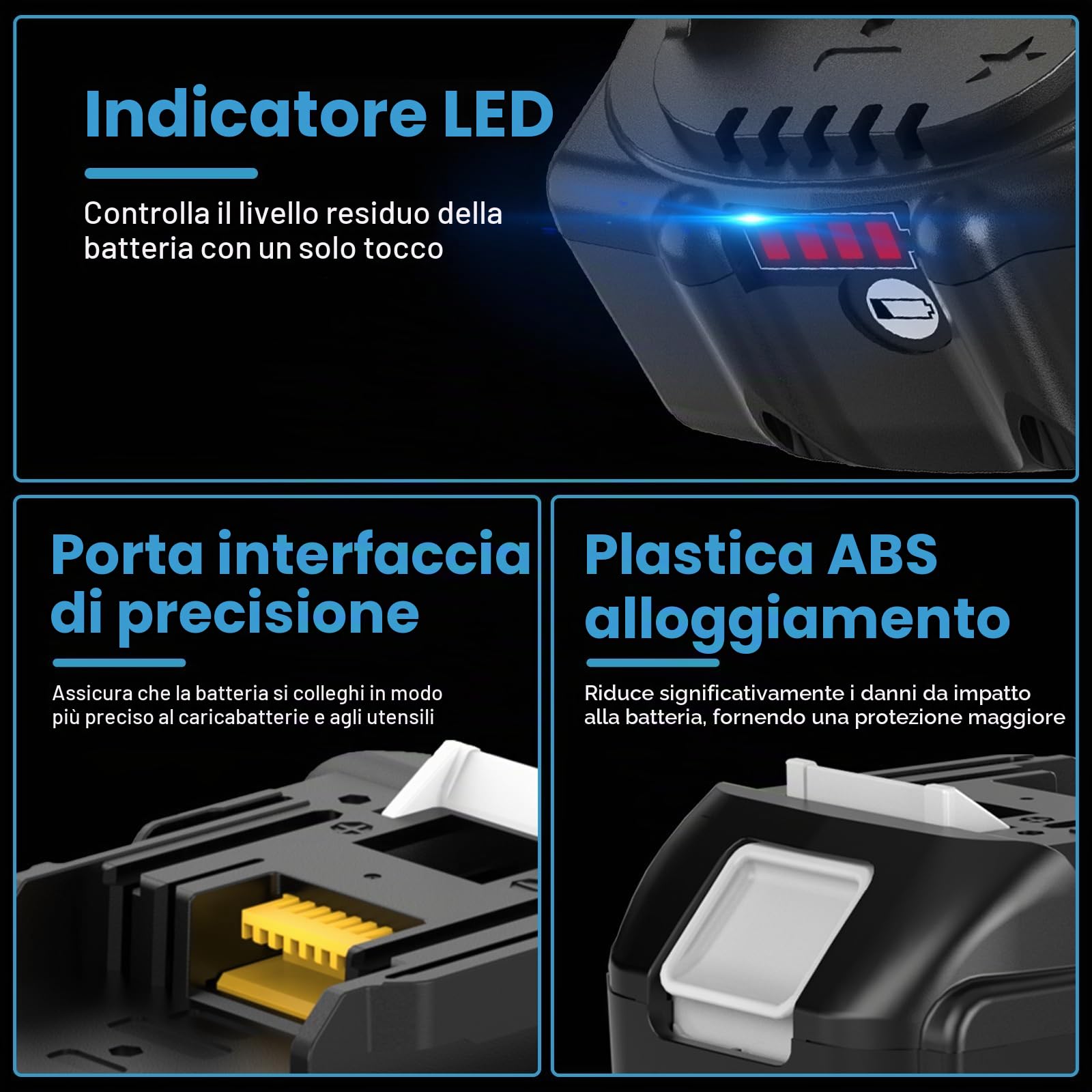 2X BL1860B Ricambio per Makita Batteria 18V 5,5Ah + Caricatore DC18RF BL1850B BL1840B BL1830B BL1820B BL1815N BL1890 con indicatore LED