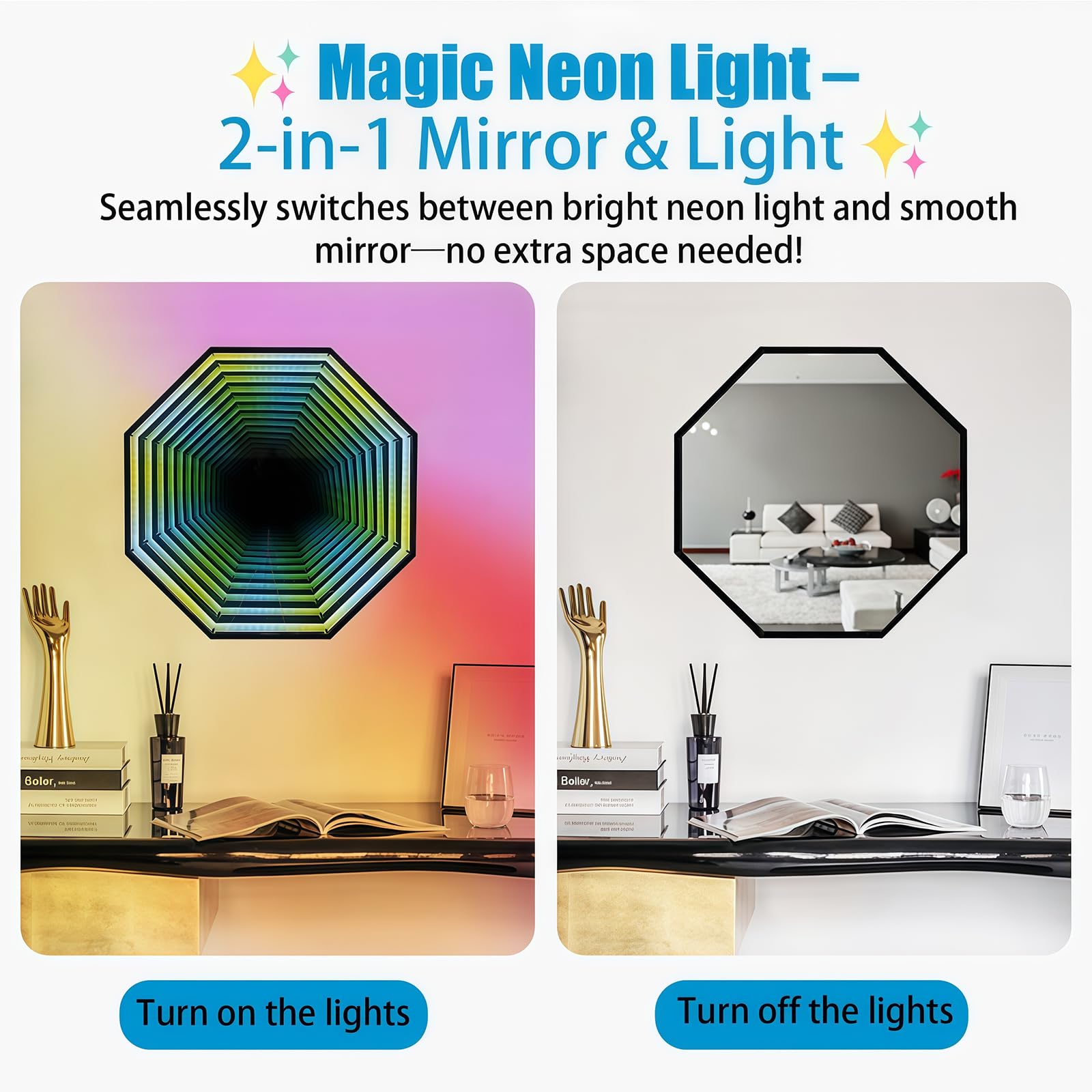 Snapklik.com : ZJHY LED Infinity Mirror Light 3D Multicolor Tunnel Lamp ...