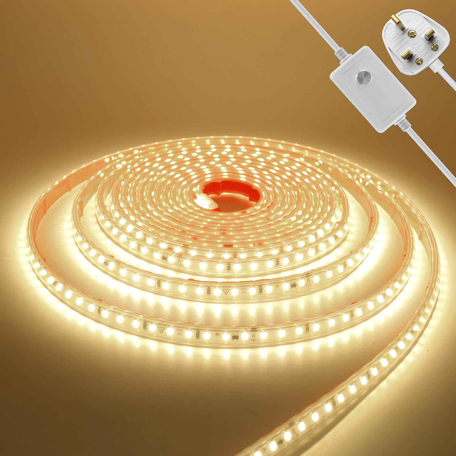 KAFULA 220V Dimmable LED Light Strip - 23M Super Bright LED Fairy Light CRI85+, IP65 Waterproof Flexible, Can be Cut Every 10cm | 120 LEDs/m || 4000K Natural White | Home Decor