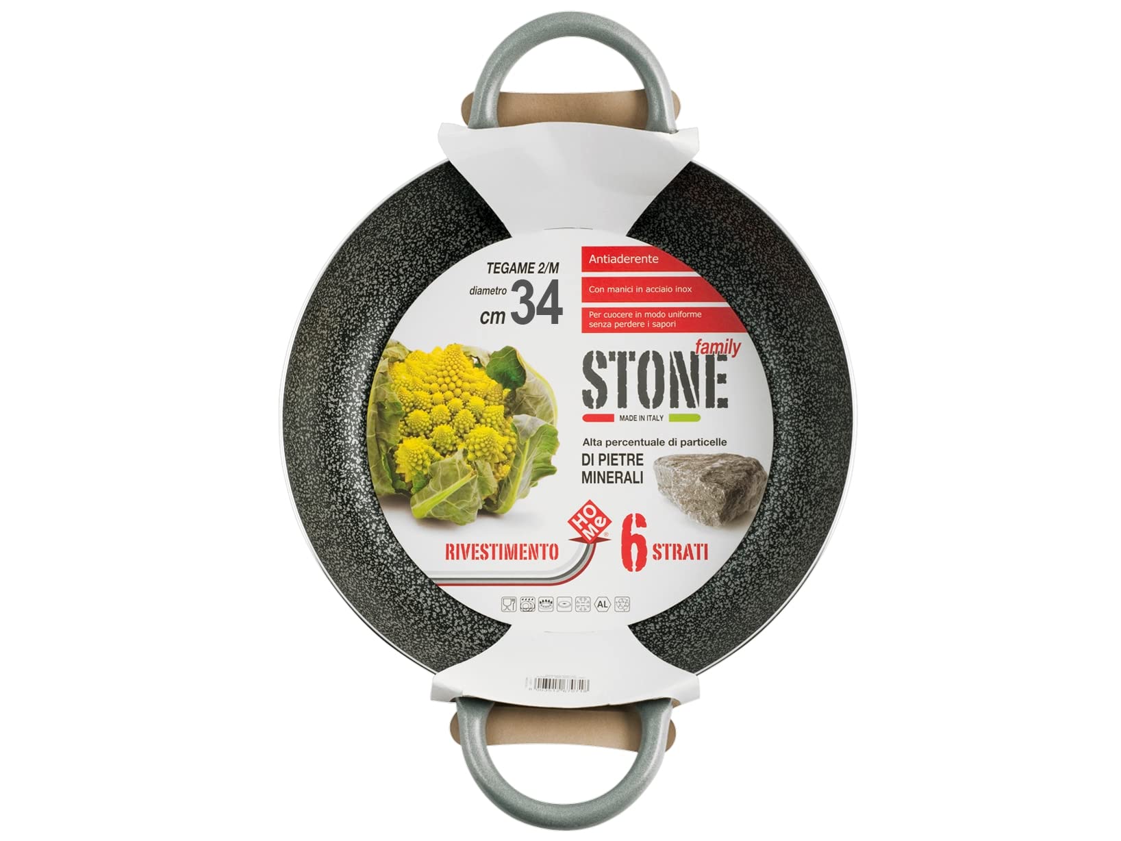 Tegame In Pietra Antiaderente Home Family - 32 Cm Con Doppio Manico | Padella Per Cucina Professionale - Foto 8