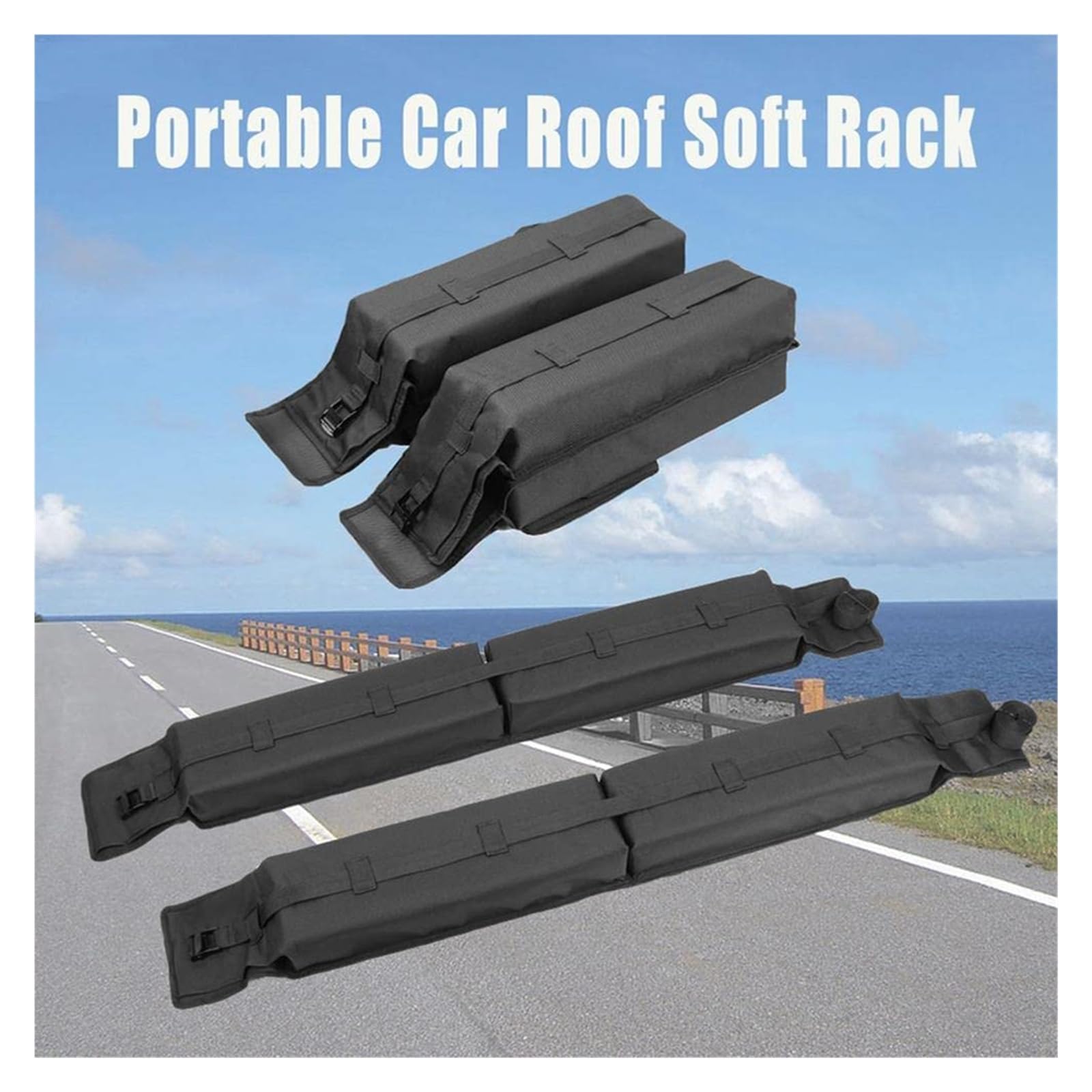 Cuscinetti Per Barre Tetto 72 Cm - Protezione Attrezzatura Sportiva Per Surf, Kayak - Foto 2