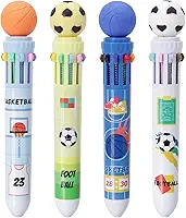 Heliar Canetas esferográficas multicoloridas de 0,7 mm, 10 em 1, canetas esferográficas retráteis da Copa do Mundo de futebol para escritório, material escolar, adultos, estudantes, crianças a partir