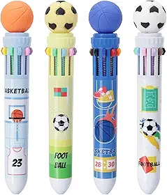 Heliar Canetas esferográficas multicoloridas de 0,7 mm, 10 em 1, canetas esferográficas retráteis da Copa do Mundo de futebol para escritório, material escolar, adultos, estudantes, crianças a partir