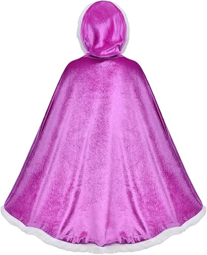 Vista 4 de Party Chili Fur Princess Hooded Cape Cloaks Costume for Girls Dress Up