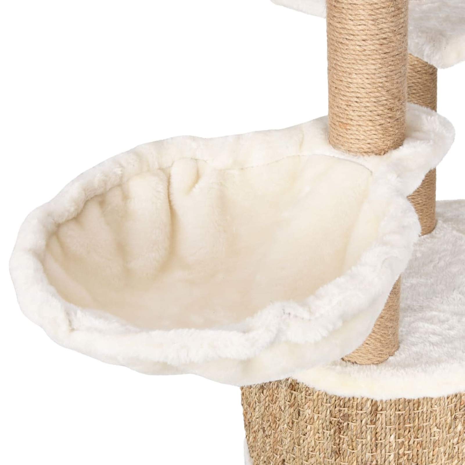 Albero per Gatti con Palo Tiragraffi 126 cm in Giunco,Albero per Gatti,Alberi Tiragraffi per Gatti-170980