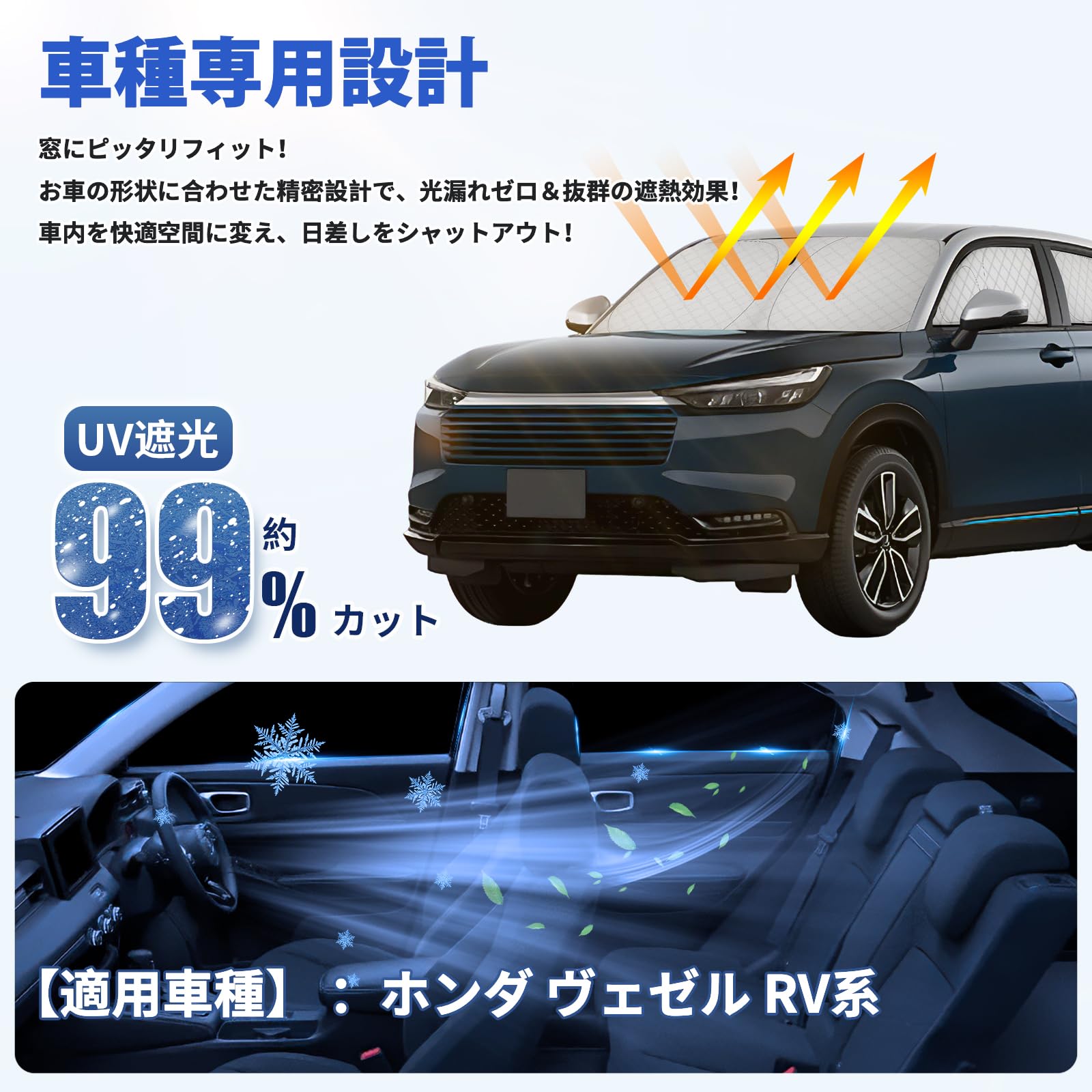Amazon | Perrace ホンダ ヴェゼル RV系 用サンシェード 車用